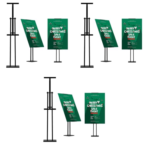 Climberty® Upright Sign Stand Stainless Steel Holder Tilting Display Rack Adjustable Height Angle Commercial Advertisement Poster Restaurants Menu 3PCS Climberty® Upright Sign Stand Stainless Steel Holder Tilting Display Rack Adjustable Height Angle Commercial Advertisement Poster Restaurants Menu 3PCS